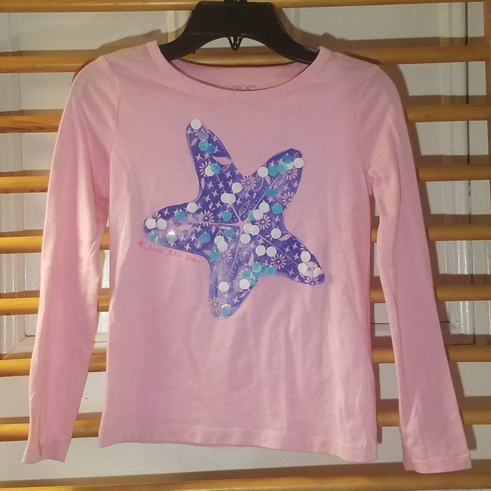 Starfish Holo Sparkle LS Top 7/8 Pink Indigo Girls
